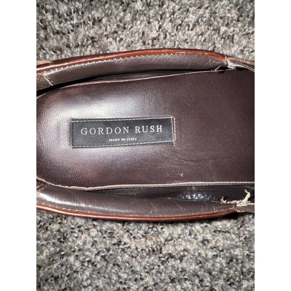 Gordon Rush Mens Brown Leather Square Toe Slip On Loafers Made in Italy Size 11 main image 10